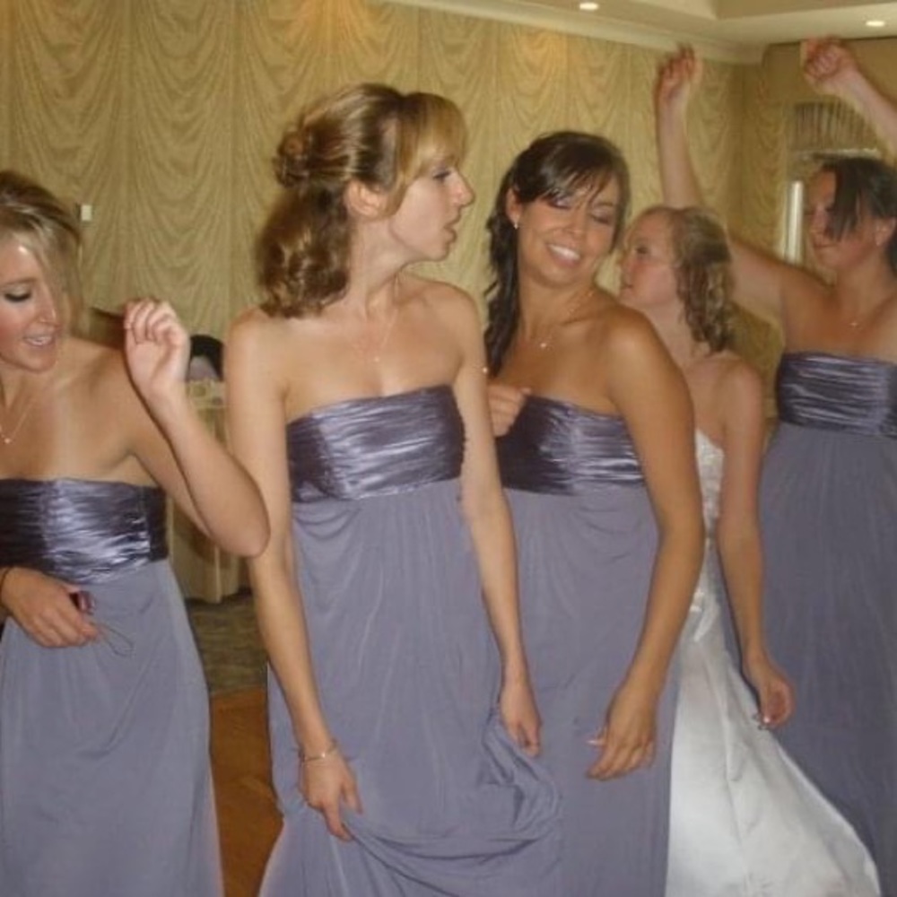 Purple David’s Bridal bridesmaid, prom dress